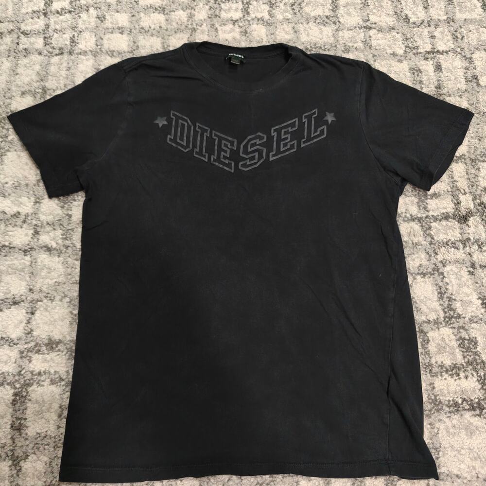 Diesel Tonal Black Puff Print Logo T-Shirt Mens XL Archive Streetwear Tee